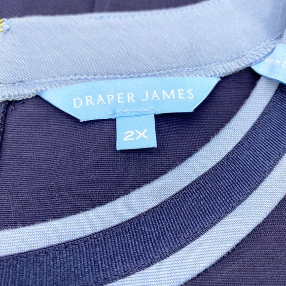 Draper James Persley Ponte Dress Nassau Navy Plus Size 2X NEW - Picture 8 of 12